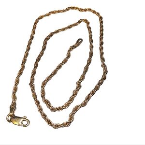 Milor Italy Signed Gold Vermeil Over Sterling Silver Triple Rope Chain
